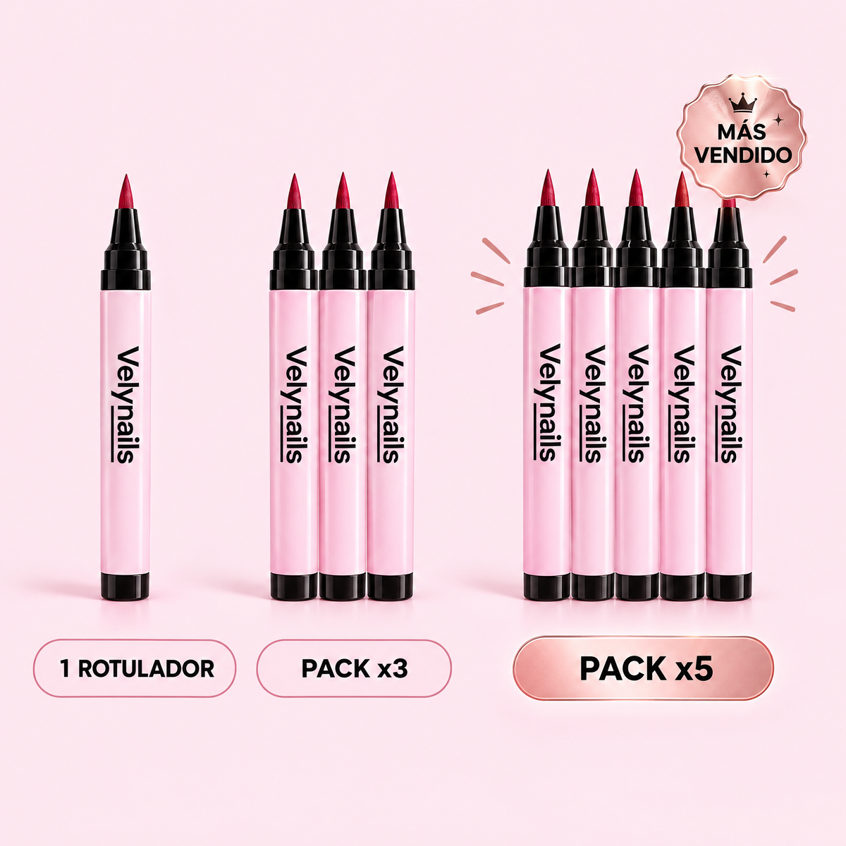 Packs de 1, 3 y 5 rotuladores de esmalte